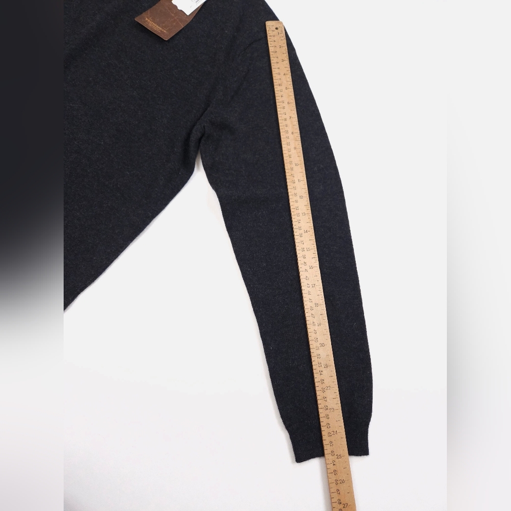 Weatherproof Men's Charcoal Cotton Cashmere V-Neck Pullover Sweater Large NWT - Picture 8 of 11